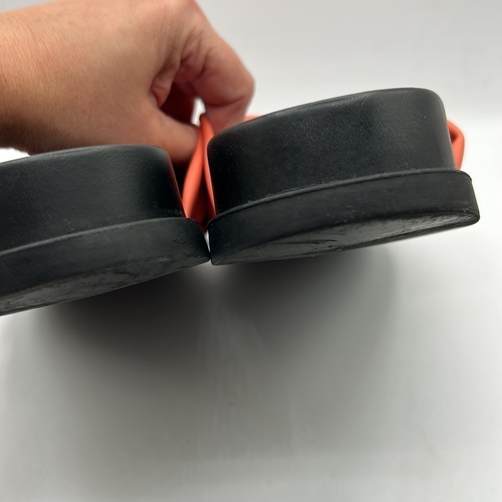 A New Day Orange Twist Black Flat Summer Sandals Size 8.5 - Picture 6 of 9